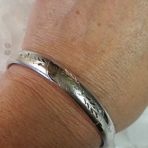 H.F.B. Sterling Silver Bangle Bracelet